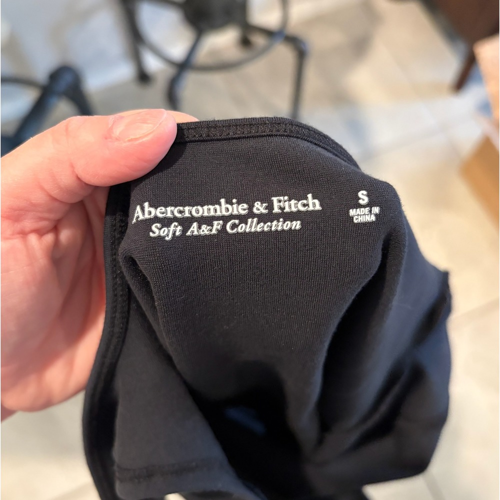 Abercrombie & Fitch Soft A&F Collection Notched Sweetheart Bodysuit Black SMALL - Picture 5 of 5